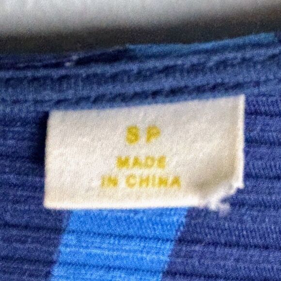 Maeve Anthropologie Bisevo Ribbed Blue Striped Maxi Dress Sleeveless Petite S - Picture 15 of 16